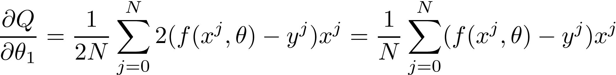 Objective function derivative with respect to theta 1.