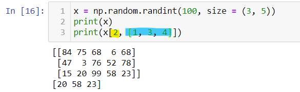 Numpy indexing