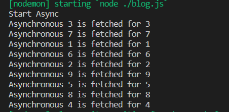 id}is fetched for${number}`); });console.log