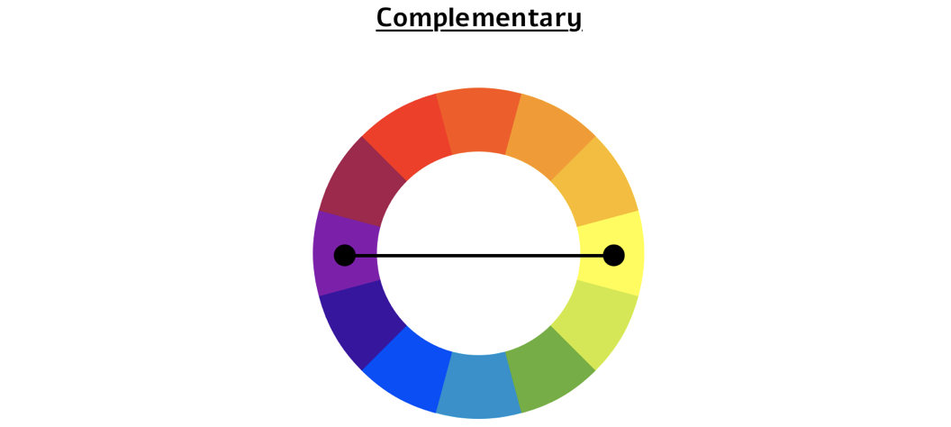 An image of complementary colors which are both opposite to each other