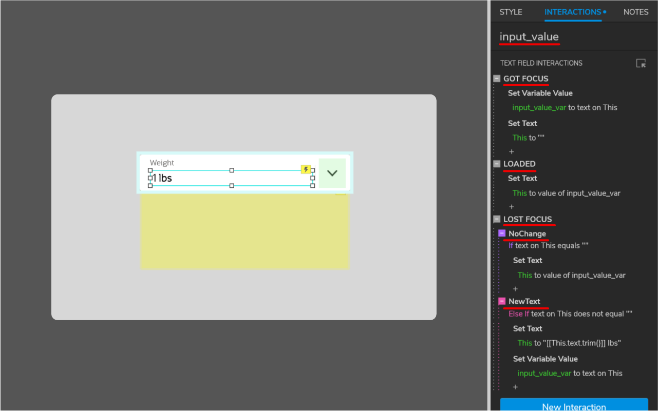 Axure — combo box — interactivity (input selector)