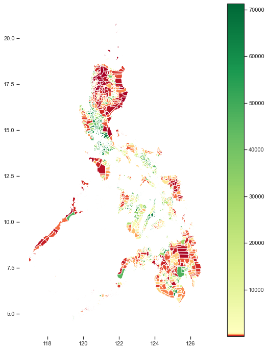 人口密度可视化_使用GeoPandas可视化菲律宾的人口密度