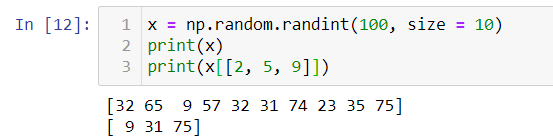 Numpy indexing