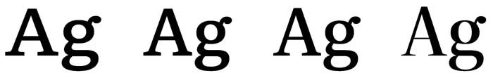 Optical sizes of Literata