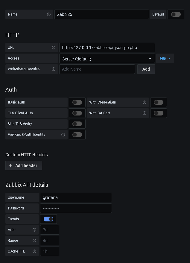 grafana7.1.5+zabbix5添加数据源安装过程和配置过程以及报错