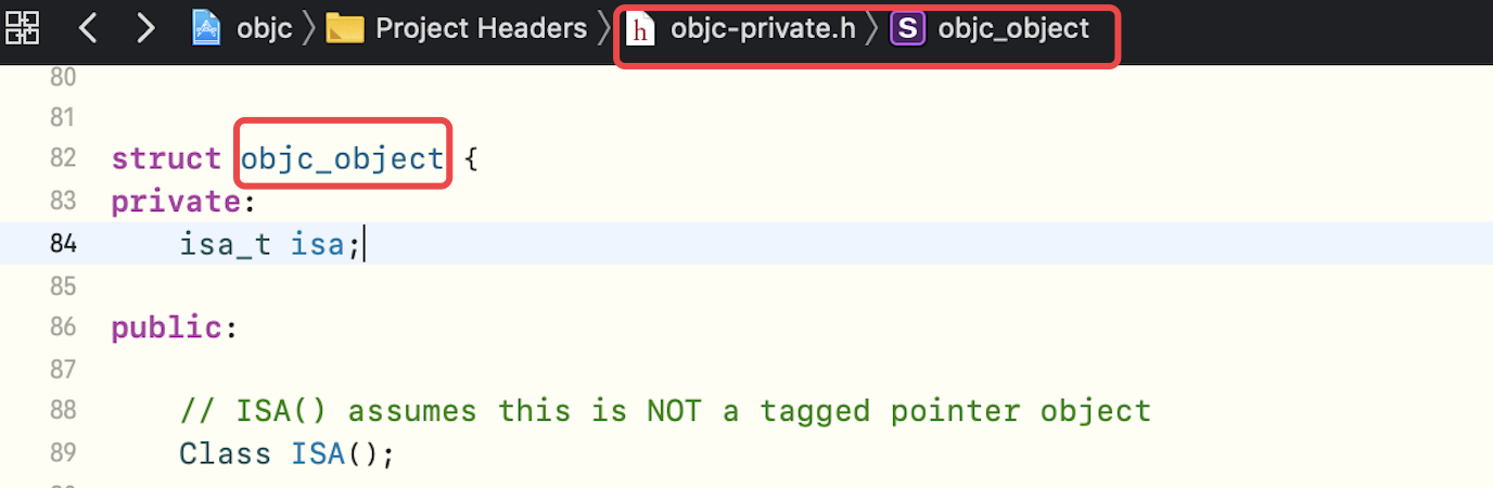 objc-privat.h中的objc_object定义
